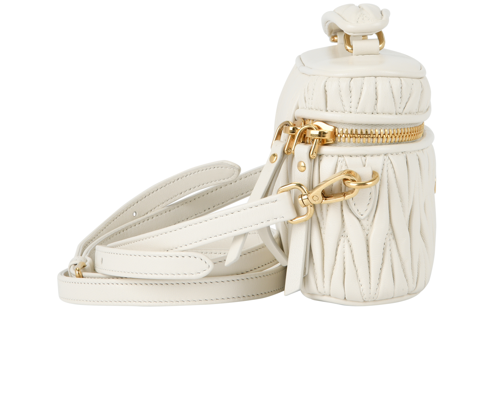 Matelasse Vanity Bag, &pound;950, Handbags, White, Leather, Side view